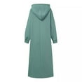 thumbnail image 6 of VSSSJ Women Long Sleeve Loose Oversized Midi Hoodie Sweatshirt Dresses Solid Color Casual Crewneck Long Pullover Dress with Pockets Green XL, 6 of 6