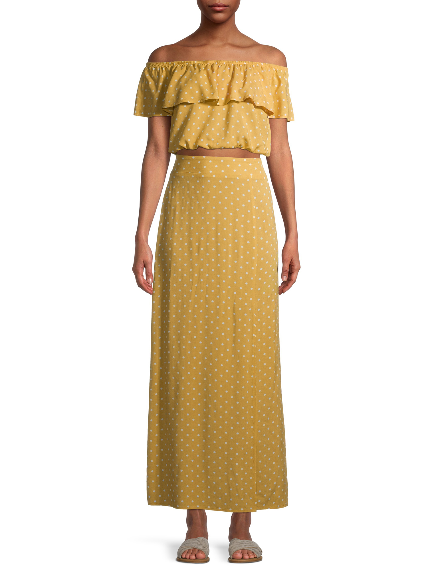 No Boundaries Juniors Ruffle Skirt, 2Piece Set