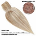 thumbnail image 5 of Benehair 100% Remy Human Hair Extensions Clip In Hairpiece Toupee Topper With Bang Mono Base for Women Highlight Blonde Density 150% Seamless, 5 of 13