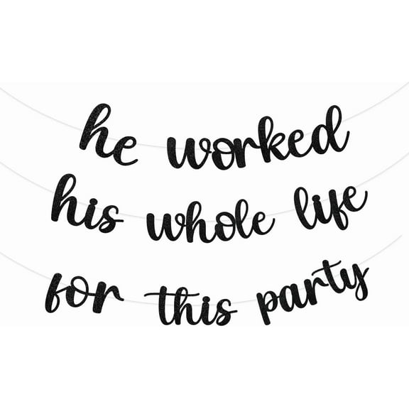 Black He Worked His Whole Life for This Party Banner, Happy Retirement Officially Retired Sign Decor, Goodbye Tension Hello Pension Retirement Party Decorations Gifts Supplies