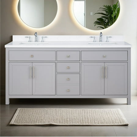 Lavanti Oakford Solidwood 72-inch Bathroom Vanity with Sink - Stylish Gray