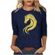 thumbnail image 3 of TaTaai Womens New Year 2026 Print Three Quarter Sleeve Round Neck Casual Top Holiday Celebration Blouse Festival Party Wear Gift, 3 of 5