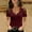 Red, variant on Ploknplq Women Tops Women's Summer New Deep V Lace Collar Lace Short-sleeved Slim Top Crop Tops Solid Color L Black