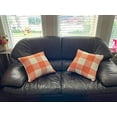 thumbnail image 4 of Fall Throw Pillow Covers Decor Orange Buffalo Plaid Thanksgiving Front Porch Farmhouse Rustic Cushion Autumn Home Decorations for Couch Sofa Living Room 18x18 Set of 4, 4 of 4