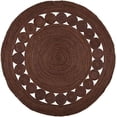thumbnail image 3 of Ripaz Vogue Jute Rug Round Hand Woven Brown Circle Design Area Rug (4x4 Ft), 3 of 3