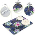 thumbnail image 4 of Pansy Floral Dish Drying Mat for Kitchen Counter, Ultra Absorbent Reversible Microfiber Dishes Drying Rack Pad Heat-resistant Mats 18x24in, 4 of 7