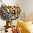 thumbnail image 3 of Stuffed Animal Hammock Corner Wall Stuffed Animal Net or Hammock for Stuff Animal Storage Plush Toy Holder Boho Macrame Toy Display for Nursery Playroom Kid's Room, 3 of 11
