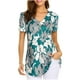 thumbnail image 2 of Fiudx Liquidación de Ahorros de Verano Blusa Holgada de Manga Corta con Cuello En V Informal Estampada a La Moda para Mujer, 2 of 6