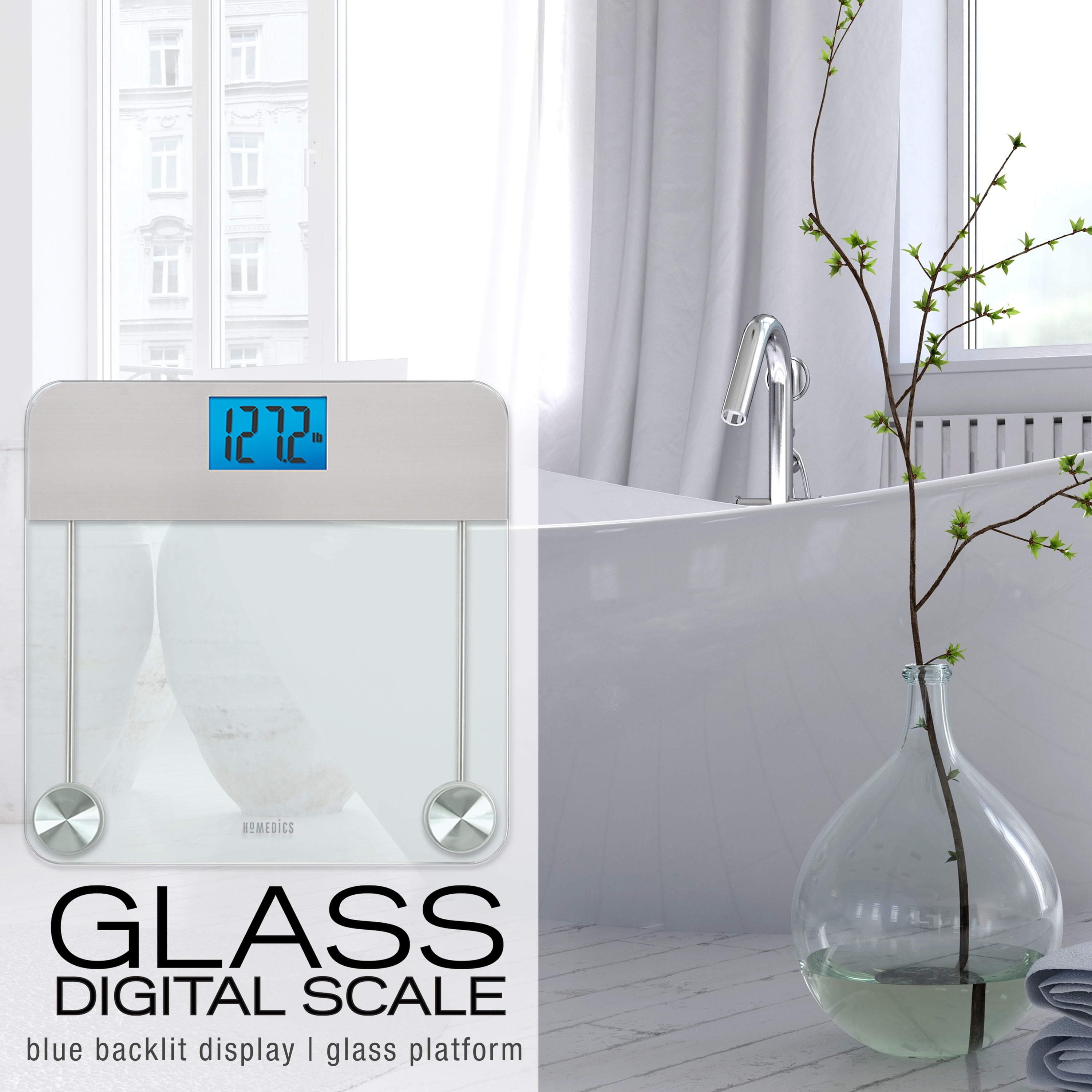 HoMedics Mirror-Finish Digital Glass Scale - 100% Exclusive