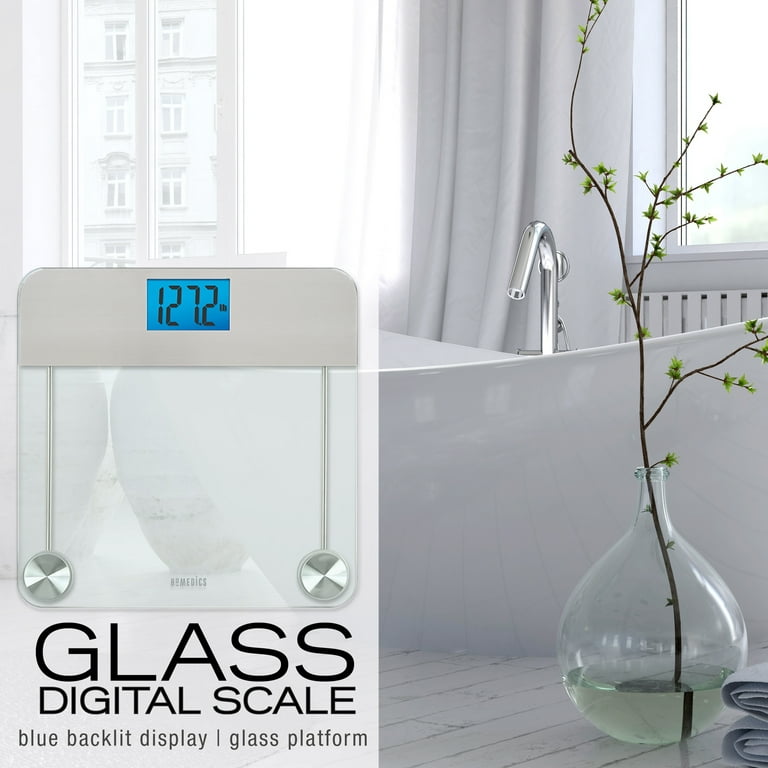 Homedics Digital Glass Bathroom Scale Black