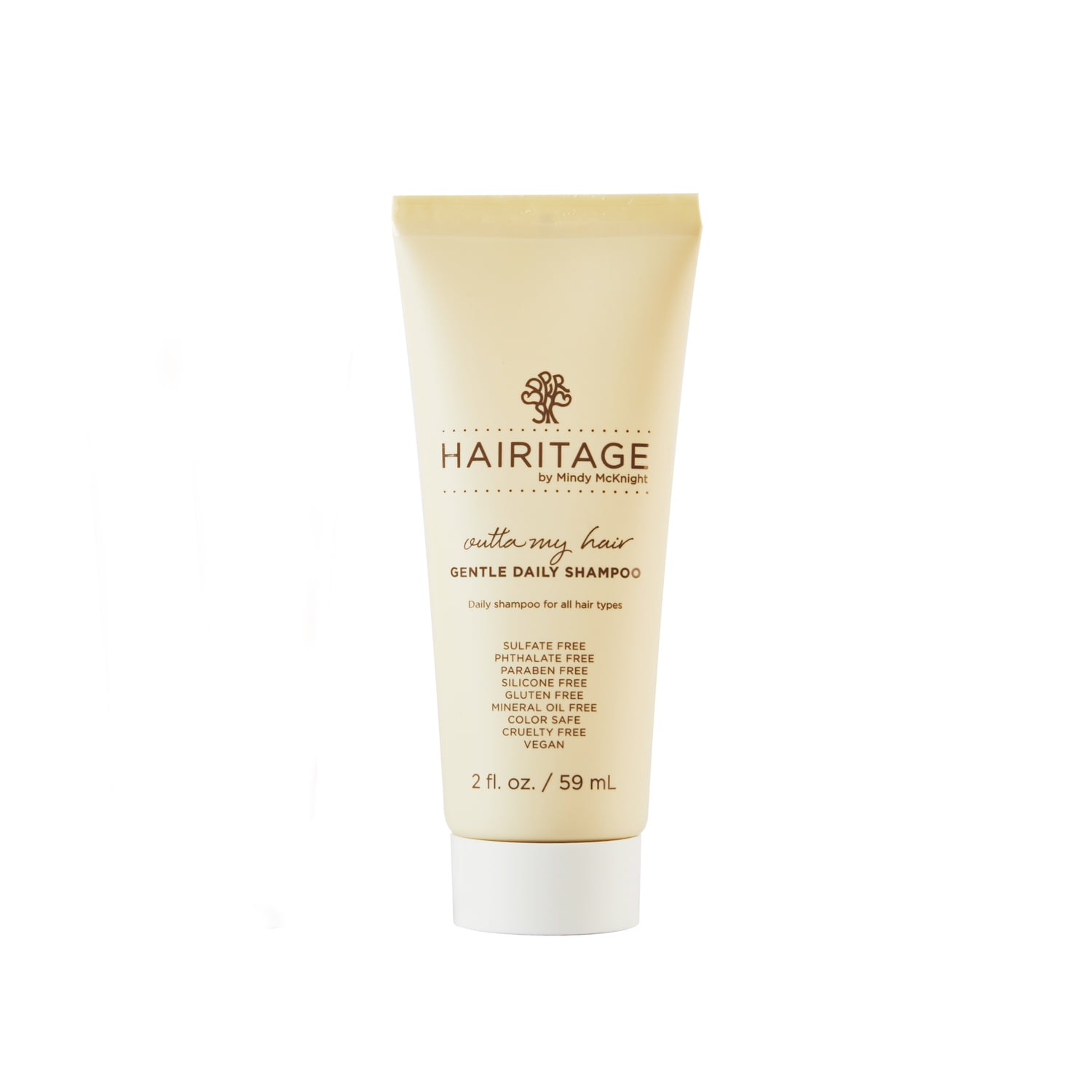 Hairitage Travel Size Outta My Hair Gentle Daily Moisturizing Shampoo with Jojoba Oil, 2 fl oz