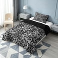 thumbnail image 2 of Homewish Gray Leopard Print Twin Comforter Sets for Girls, Animal Themed Bedding Set, Black Reversible, 2-Piece 1 Comforter and 1 Pillowcase, 2 of 6