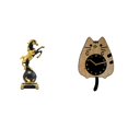thumbnail image 1 of Colección de estatuas modernas, figura de caballo, escultura de animal, reloj de pared de gato adorable, adorno colgante silencioso para dormitorio y, 1 of 8