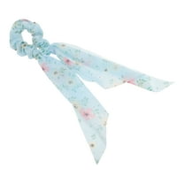 Unique Bargains 1 Pc Grace Ribbon Hair Scrunchies Hair Ties Light Blue