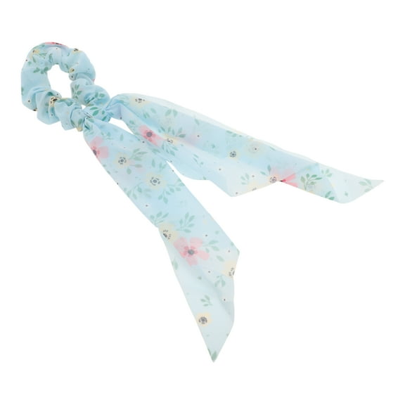 Unique Bargains 1 Pc Grace Ribbon Hair Scrunchies Hair Ties Light Blue