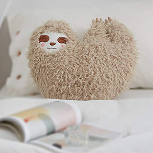Changsun Cute Jungle Sloth Toys Home Decorative Toys Cushion Throw Pillow Girls Gifts Plush Sloth Pillow Toys Grey with Pink