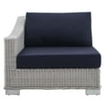 thumbnail image 6 of Modway Conway Sunbrella® Outdoor Patio Wicker Rattan Left-Arm Chair in Light Gray Navy, 6 of 10