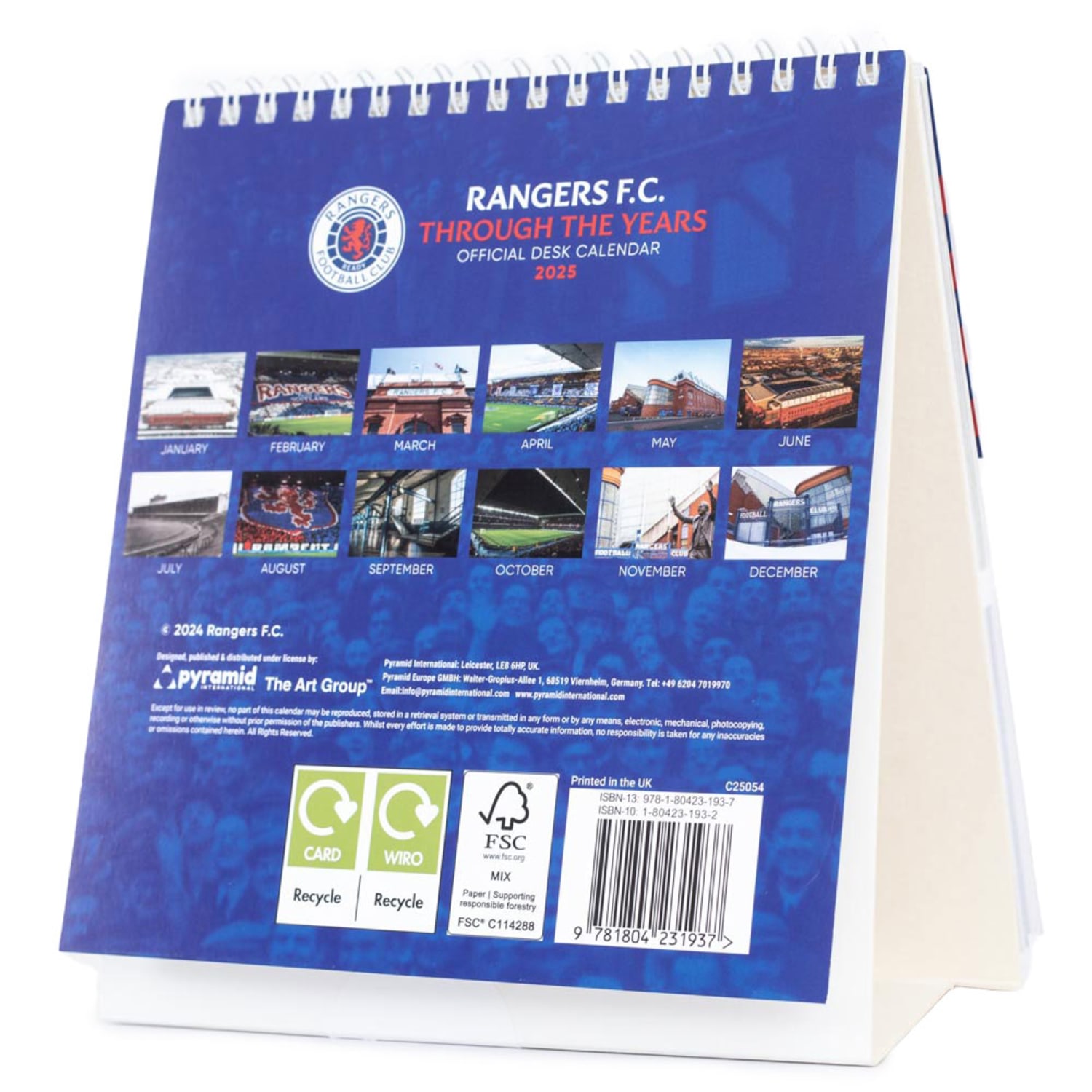 Rangers FC 2025 Desktop Calendar