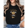 thumbnail image 1 of Camiseta de algodón extragrande para mujer: Top suave de manga corta con cuello redondo y estampados abstractos, 1 pieza, camiseta informal, 1 of 4