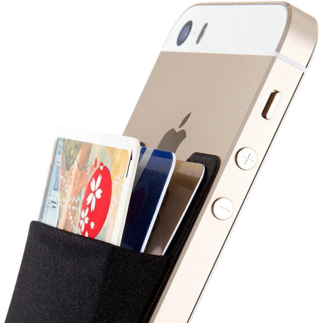 RV 4 Tarjeteros, Funda Adhesiva, Monedero Adhesivo para Móvil, Monedero Adhesivo para iPhone, Galaxy, Monedero Sinji Negro 4 Rojo Verde