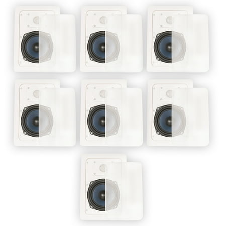 Blue Octave LW52 In Wall Speakers Home Theater Surround Sound 2-Way 7 Speaker Set