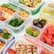 thumbnail image 2 of 4uds. Contenedor de frutas de 3 compartimentos, caja Bento de PP reutilizable para estudiantes (amarillo), 2 of 3
