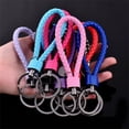 thumbnail image 4 of LLavero de cuerda tejida trenzada de cuero PU para hombre y mujer, colgante de bolso DIY, soporte de llavero, llavero de baratija de coche, regalo de joyería, 1 piezas, 4 of 4