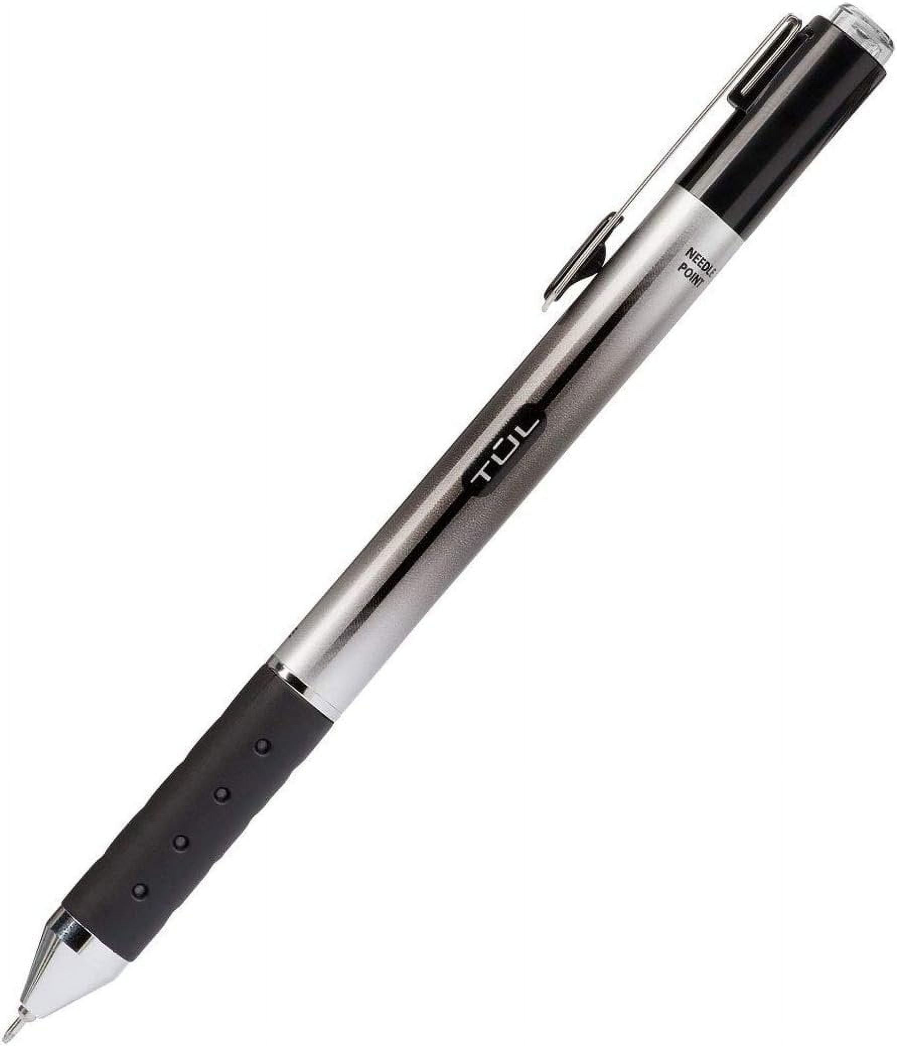 TUL Retractable Gel Pens 0.5mm Needle Point Fine, Black/Blue Bundle 2 4-packs