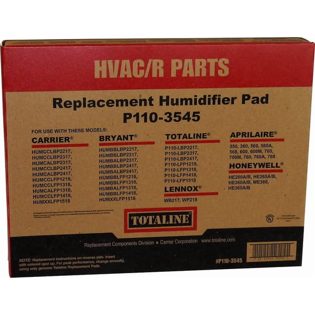 Panel de agua humidificador Carrier Bryant P110-3545, paquete de 2