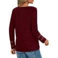 thumbnail image 5 of PRETTYGARDEN Women's Long Sleeve Shirts Ribbed Knit V Neck Tee Dressy Casual Blouses Going Out Tunic Tops Fall Outfits, 5 of 8