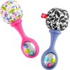 Fisher-Price Baby Newborn Toys Rattle ‘n Rock Maracas Set of 2 Soft Musical Instruments for Babies 3+ Months, Pink (Exclusive) New - Pink/Purple