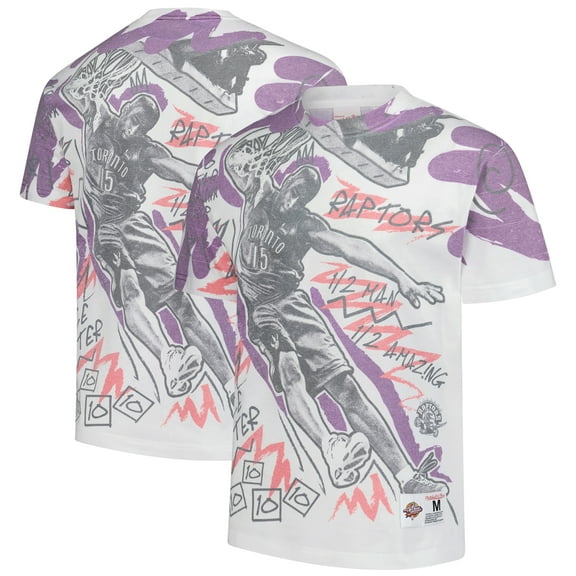 Men's-Mitchell & Ness Vince Carter White 2000 NBA All-Star Game Showstopper T-Shirt