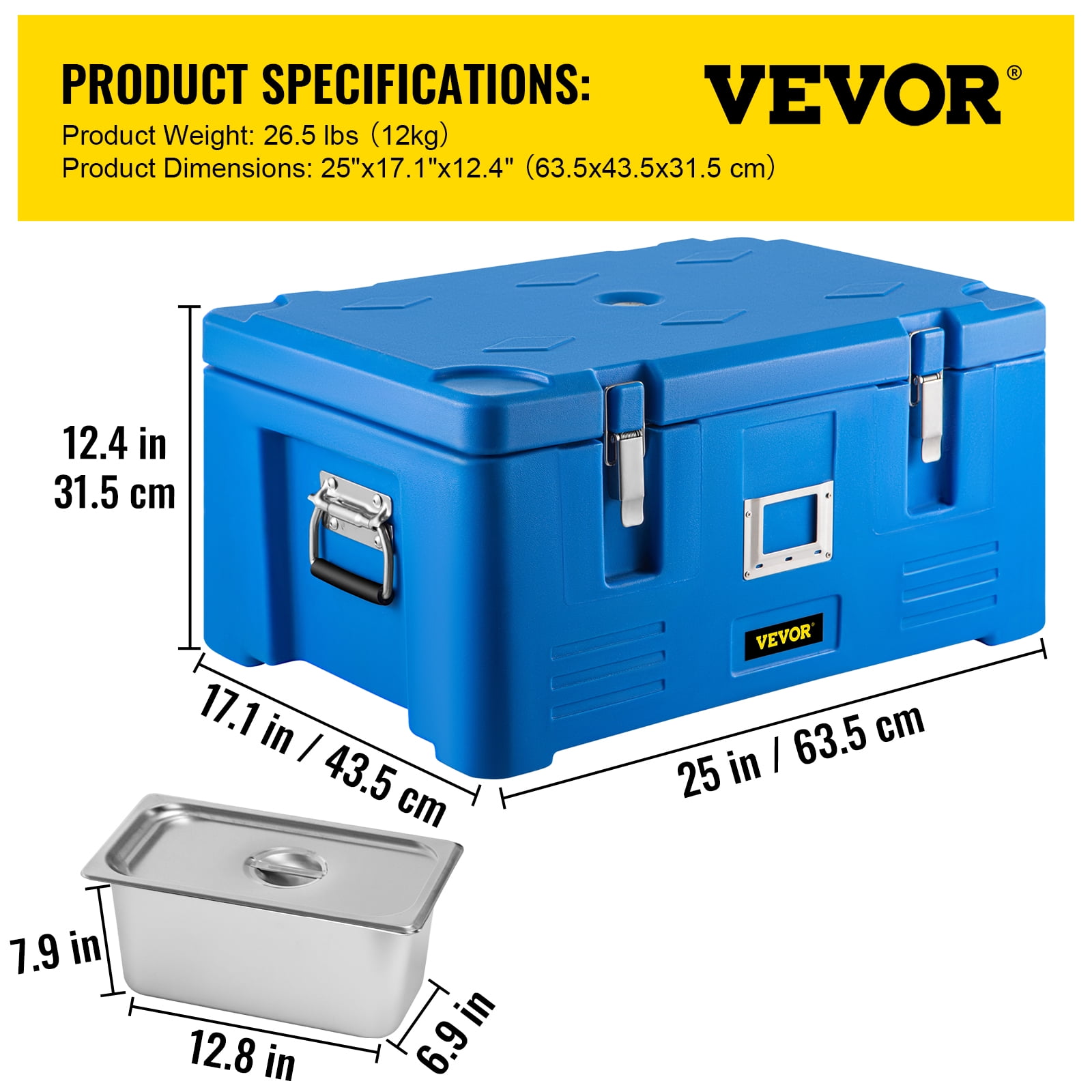 Buy VEVOR Insulated Food Pan Carrier, 36Qt Capacity, Stackable Catering