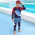thumbnail image 1 of Odeerbi 3-14 Años Niños 2 Piezas de Manga Larga Rash Guard Conjunto Dibujos Animados Impresión Upf 50 + Traje de Baño de Surf Seco Rápido Con Pantalones Cortos, 1 of 9