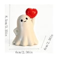thumbnail image 5 of Halloween Ghost Figurine, Red Heart Resin Halloween Ghost Figurine, Spooky Small Ghost Statue Ornament, Indoor Tabletop Decor for Halloween Home Party & Mantel Display, 5 of 6