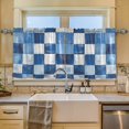 thumbnail image 2 of Yayeee Kitchen Curtains Tier Set of 2 Light Filtering 57"x24" Over Sink Window Panels, Blue and Gray Plaid Pattern, 2 of 7