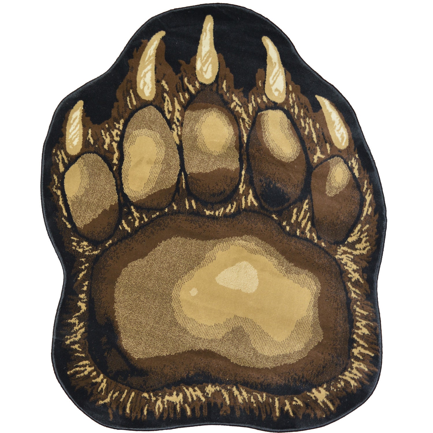 Mayberry Carpet & Rug Bear Paw Print Area Rug (3' x 5') 3'8" x 4'10