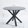 thumbnail image 4 of PORKISS Round Dining Table for 4, 42 inch Kitchen Table with Steel Legs, Dinner Table for Home Dining Room Kitchen, Black, 4 of 8