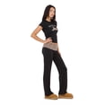 thumbnail image 3 of Forever 21 Women's Black Y2K Foldover Flare Legging, Contrast Fold-Over Waist Design for Athleisure Everyday Wear, XS, 3 of 6