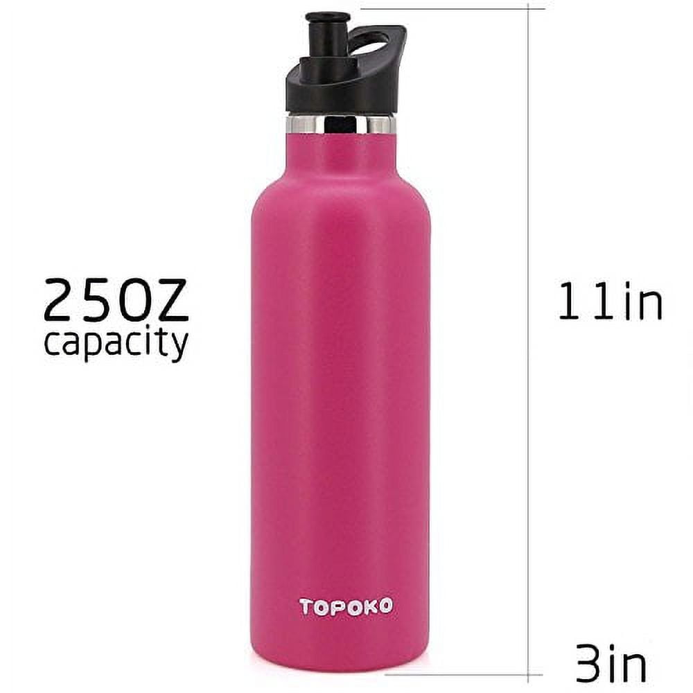 Sports Water Bottle - 17Oz, Straw Lid， Leak Proof, Vacuum Insulated  Stainless Steel, Double Walled, Thermo Mug