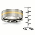 thumbnail image 3 of Titanium Flat 14k Yellow Inlay 8mm Brushed Band, 3 of 8