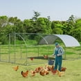 thumbnail image 4 of Topcobe 19 Feet Large Metal Chicken Coop Outdoor Galvanized Dome Cage with Cover-L, Chicken House, Outside Shelter for Animal, 4 of 10