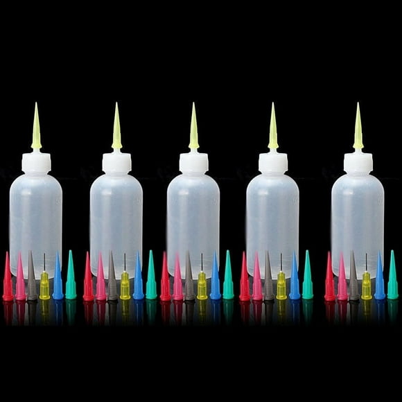 New Plastic Squeeze Bottle Condiment Dispenser Draw Or Salad On Pancakes Or Cakes Five Seasoning Bottles With Seven Nozzles