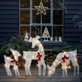 thumbnail image 6 of Sylvtty Christmas Light Up Reindeer Decoration Outdoor Lighted Deer Family with Bow 2D Waterproof Metal Reindeer for Yard Patio Lawn Garden Party Decor, 6 of 7
