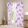 thumbnail image 3 of Manfei Kawaii Butterfly Animal Blackout Curtains Set of 2 (52x84 Each), Girly Pink Groovy Window Curtains, Romantic Floral Curtains and Drapes, Living Room Curtains Decor, 3 of 6
