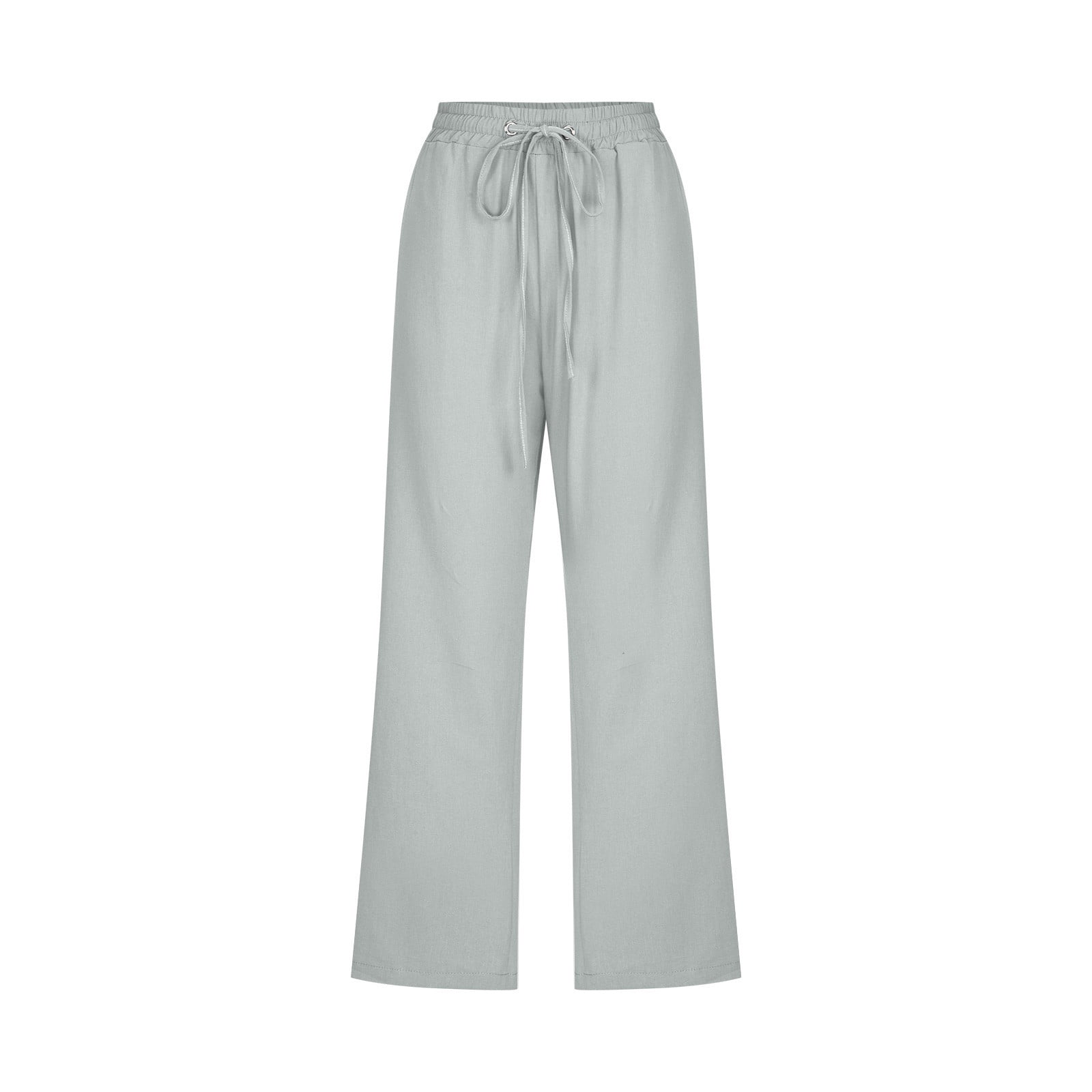 CFLVAEK Women Cotton Linen Capri Pants with Drawstring