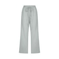 thumbnail image 4 of Posijego Cotton Linen Capris for Women Drawstring Elastic Waist Womens Capri Pants Plus Size Cropped Trousers, 4 of 5