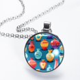 thumbnail image 2 of Bowling Circular Glass Pendant Necklace - Women's Statement Necklaces, 2 of 5