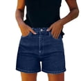 thumbnail image 1 of nerohusy Women's Summer Denim Shorts High Rise Button Fly Casual Denim Shorts with Pockets,Blue,S, 1 of 9