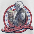 thumbnail image 2 of Girl's Star Wars: The Mandalorian Fourth of July Grogu and Mando Frame Graphic Tee White Small, 2 of 4